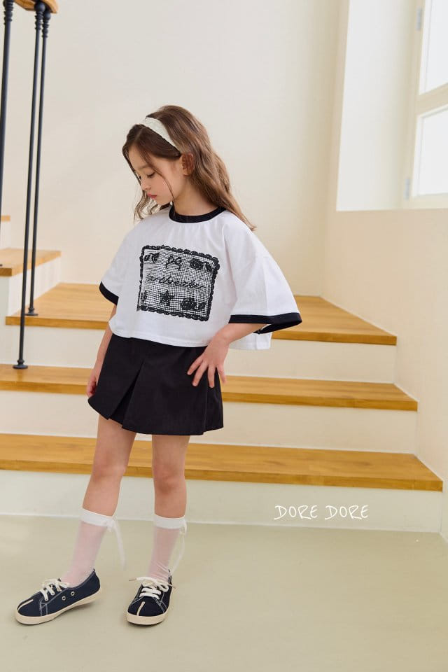 Dore Dore - Korean Children Fashion - #designkidswear - Lace Paint Crop Tee