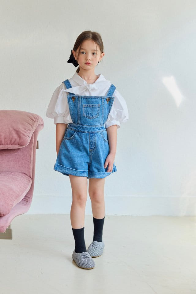 Dore Dore - Korean Children Fashion - #designkidswear - Roll Up Dungarees Pants - 6