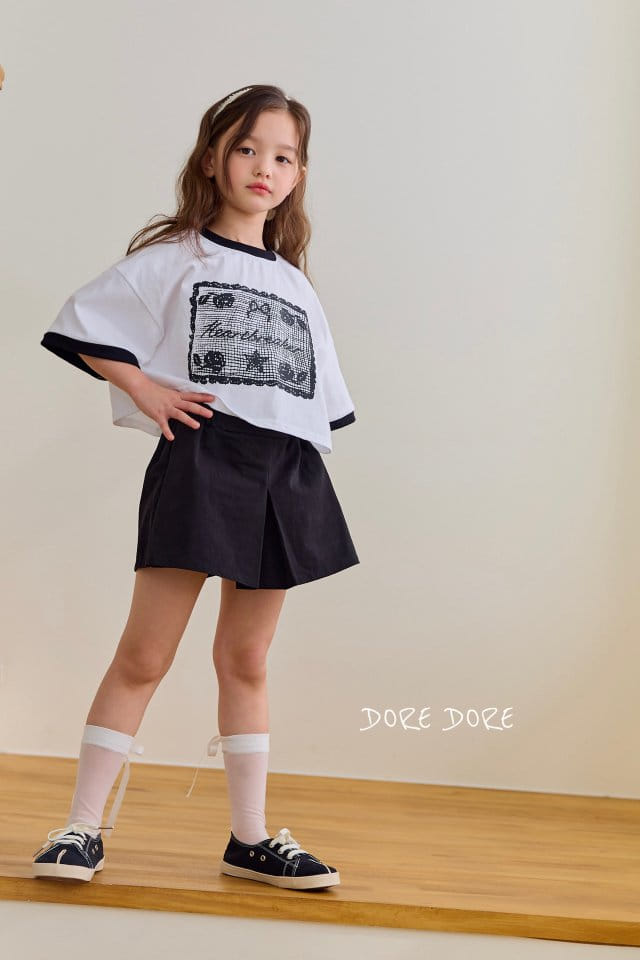 Dore Dore - Korean Children Fashion - #discoveringself - Lace Paint Crop Tee - 2