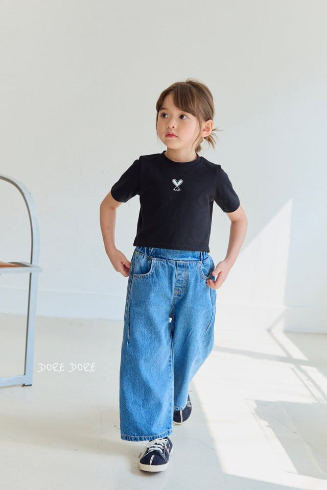 Dore Dore - Korean Children Fashion - #fashionkids - Rabbit Heart Crop Tee - 2