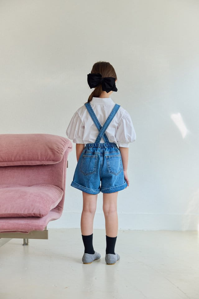 Dore Dore - Korean Children Fashion - #fashionkids - Roll Up Dungarees Pants - 8