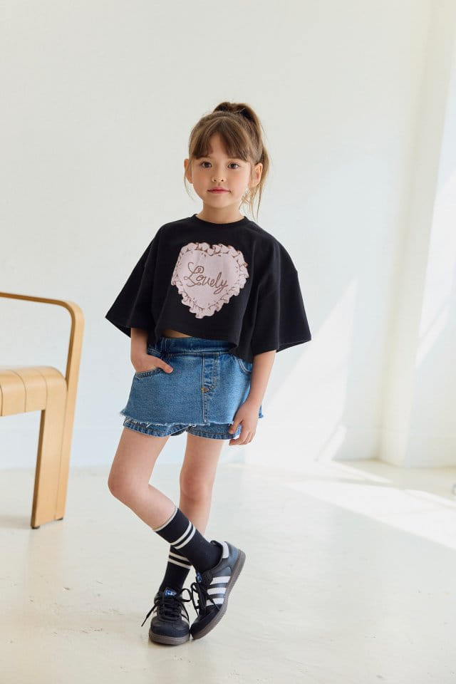 Dore Dore - Korean Children Fashion - #kidsshorts - Cushion Heart Crop Tee - 5