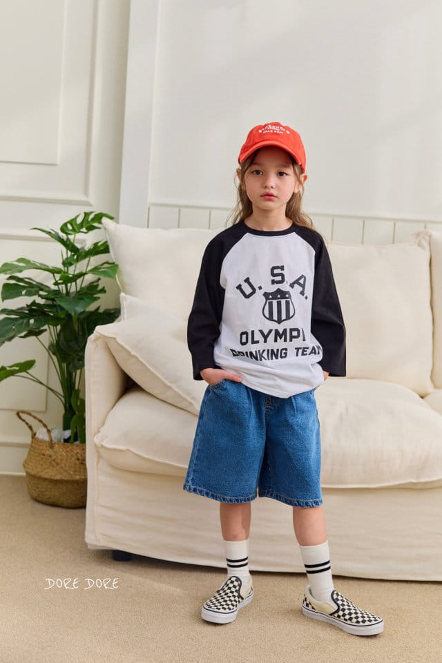 Dore Dore - Korean Children Fashion - #kidsshorts - USA Long Raglan Tee