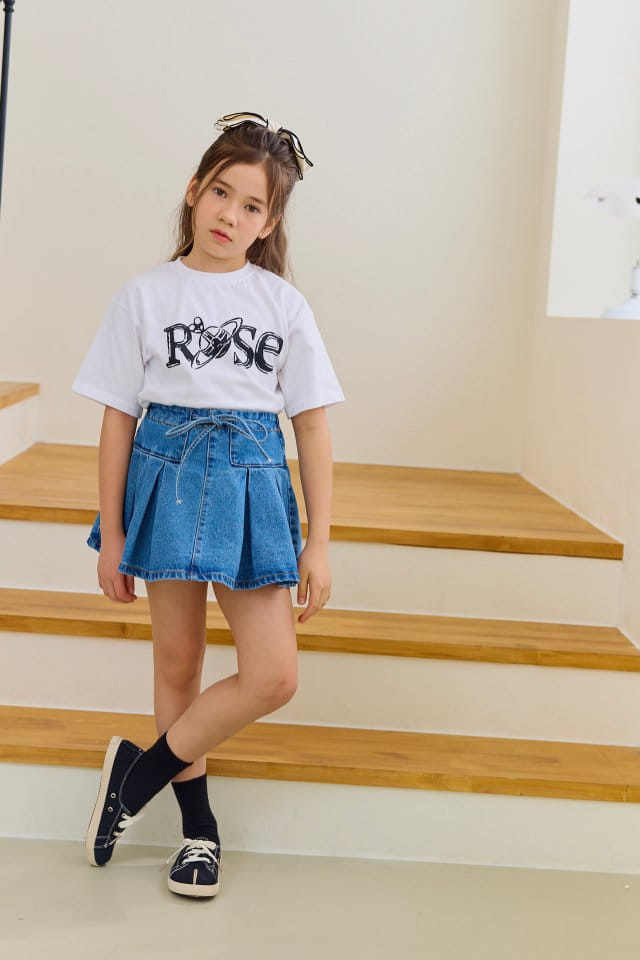 Dore Dore - Korean Children Fashion - #kidsshorts - Wrinkle Denim Flare Skirt Pants