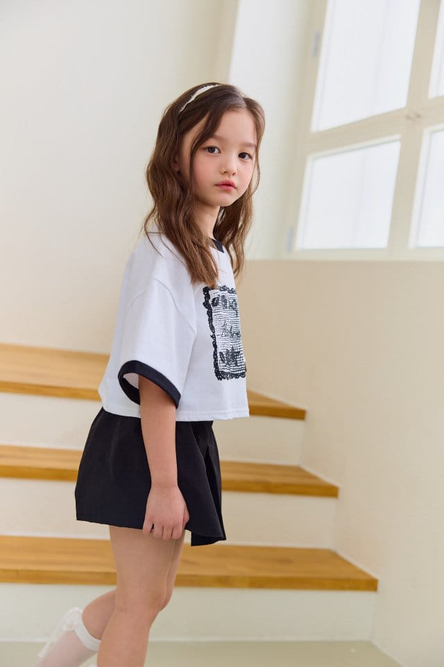 Dore Dore - Korean Children Fashion - #kidsstore - Lace Paint Crop Tee - 5