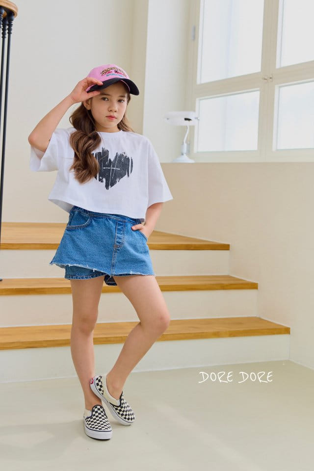 Dore Dore - Korean Children Fashion - #kidsstore - Crack Heart Crop Tee - 3
