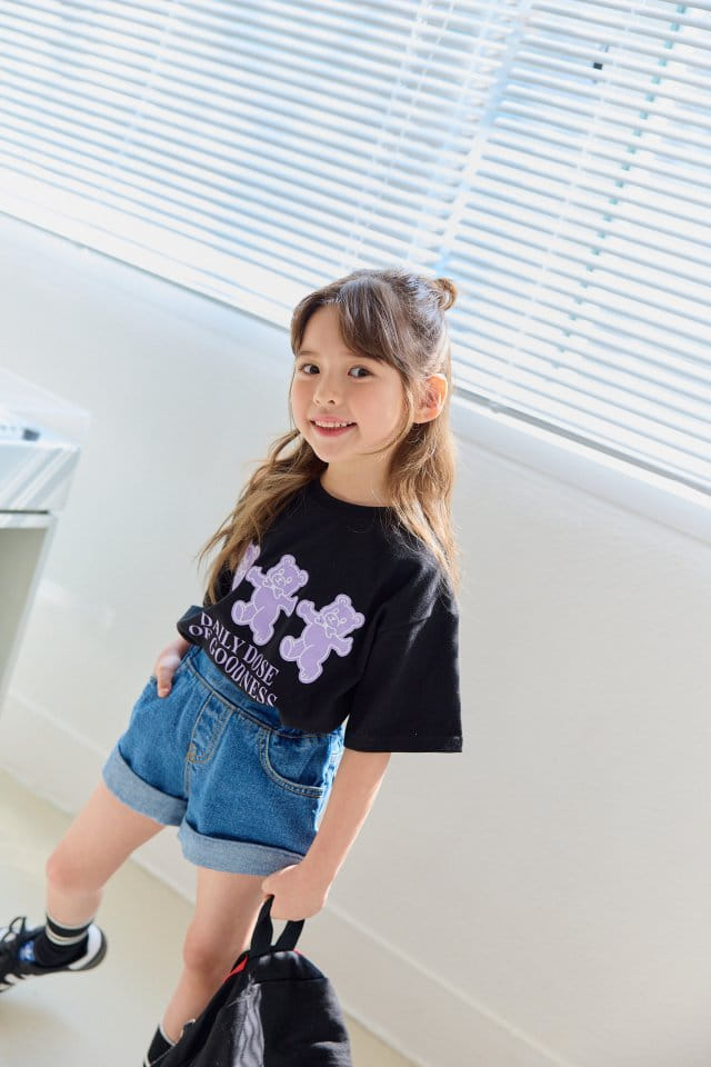 Dore Dore - Korean Children Fashion - #kidsshorts - Three Bear Tee - 4