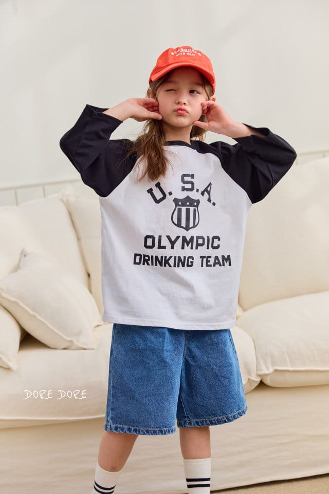 Dore Dore - Korean Children Fashion - #kidsstore - USA Long Raglan Tee - 2