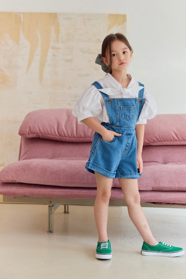 Dore Dore - Korean Children Fashion - #kidsstore - Roll Up Dungarees Pants - 10