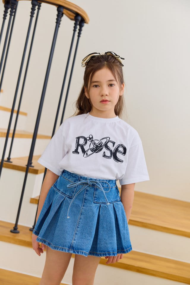 Dore Dore - Korean Children Fashion - #littlefashionista - Wrinkle Denim Flare Skirt Pants - 5