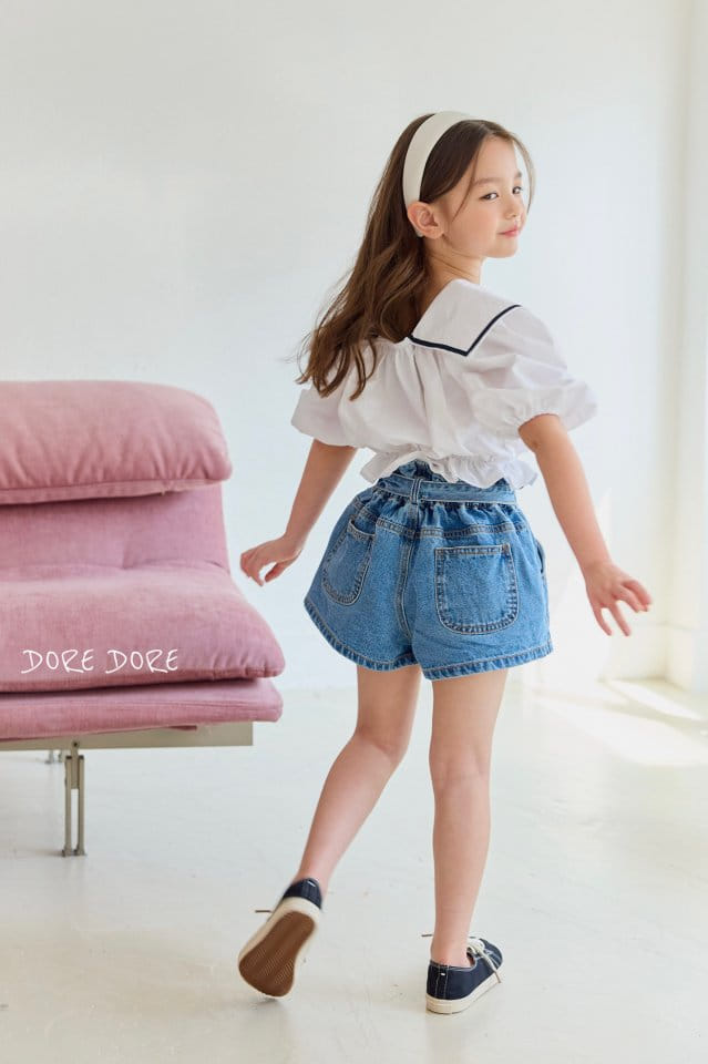 Dore Dore - Korean Children Fashion - #littlefashionista - Ribbon Belt Shorts - 2