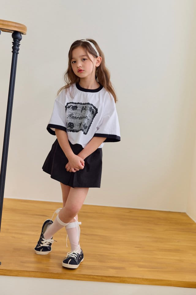 Dore Dore - Korean Children Fashion - #magicofchildhood - Lace Paint Crop Tee - 9