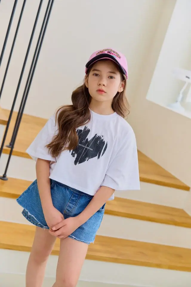 Dore Dore - Korean Children Fashion - #magicofchildhood - Crack Heart Crop Tee - 7