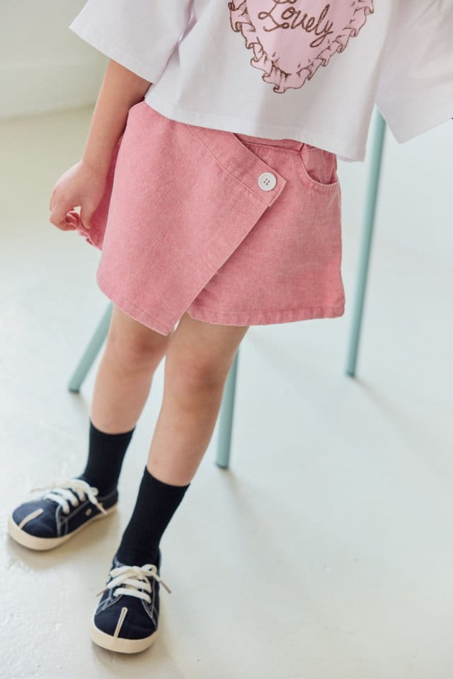 Dore Dore - Korean Children Fashion - #magicofchildhood - Wrap Pink Skirt Shorts - 8