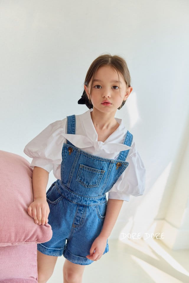 Dore Dore - Korean Children Fashion - #minifashionista - Roll Up Dungarees Pants