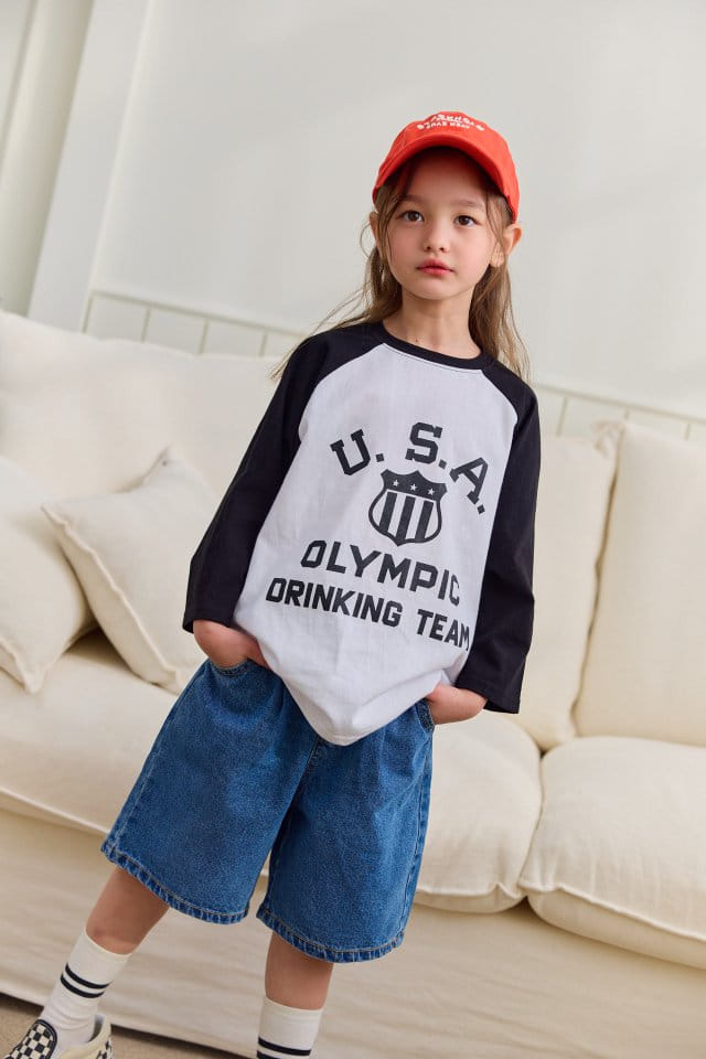 Dore Dore - Korean Children Fashion - #prettylittlegirls - USA Long Raglan Tee - 8
