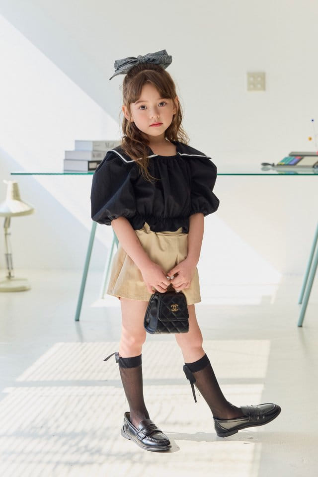 Dore Dore - Korean Children Fashion - #stylishchildhood - Sailor Crop Blouse - 6