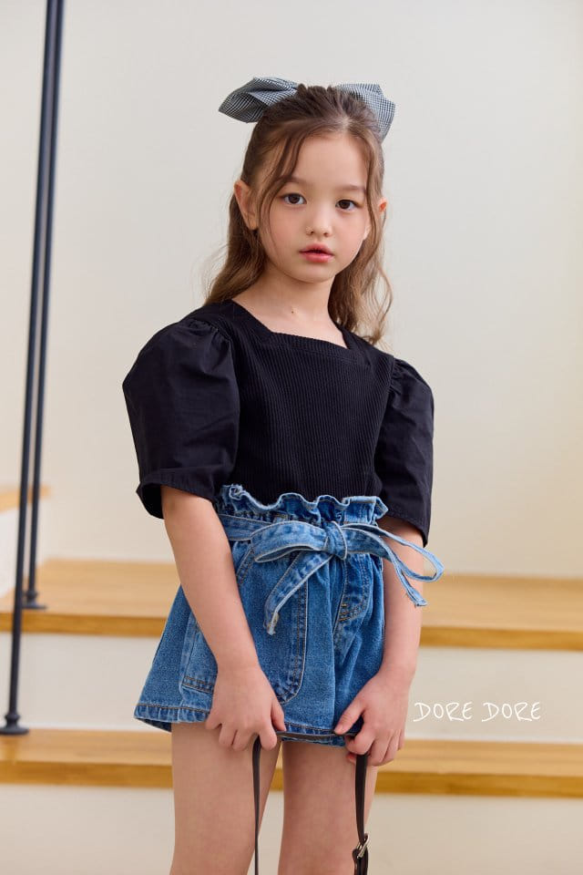 Dore Dore - Korean Children Fashion - #toddlerclothing - Mix Shirring Tee - 4