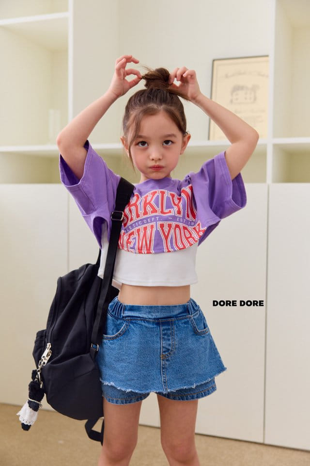 Dore Dore - Korean Children Fashion - #stylishchildhood - Blue Clean Crop Tee