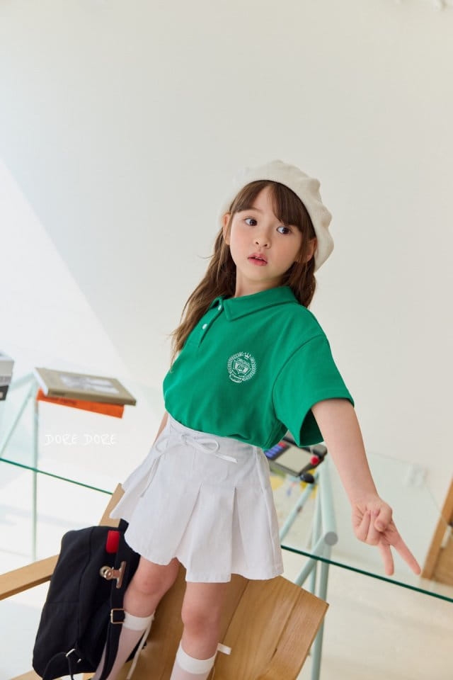 Dore Dore - Korean Children Fashion - #stylishchildhood - Embroidery PK Collar Tee - 2