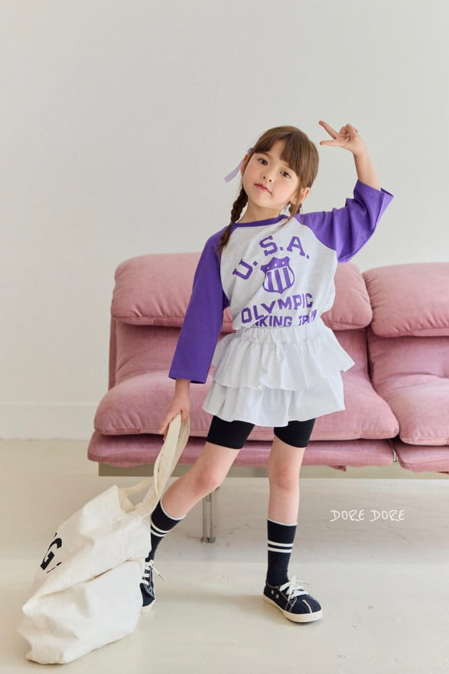 Dore Dore - Korean Children Fashion - #toddlerclothing - USA Long Raglan Tee - 10
