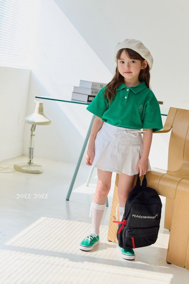 Dore Dore - Korean Children Fashion - #toddlerclothing - Embroidery PK Collar Tee