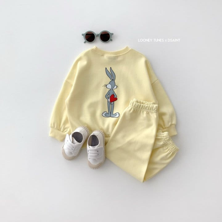 Dsaint - Korean Children Fashion - #kidzfashiontrend - Heart Bugs Bunny Top Bottom Set - 5