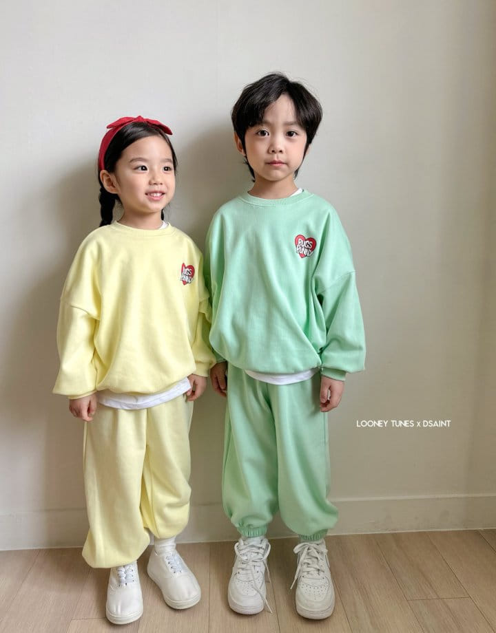 Dsaint - Korean Children Fashion - #magicofchildhood - Heart Bugs Bunny Top Bottom Set - 8
