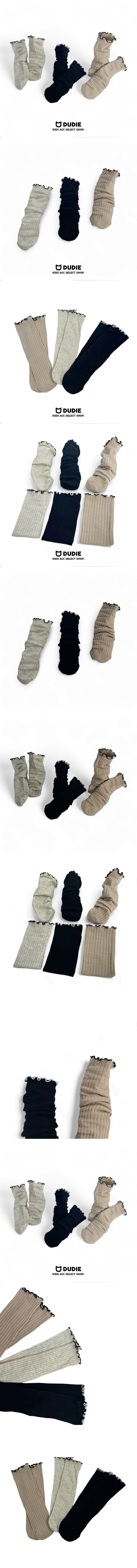 Dudie - Korean Children Fashion - #Kfashion4kids - Shirring Half Socks - 2