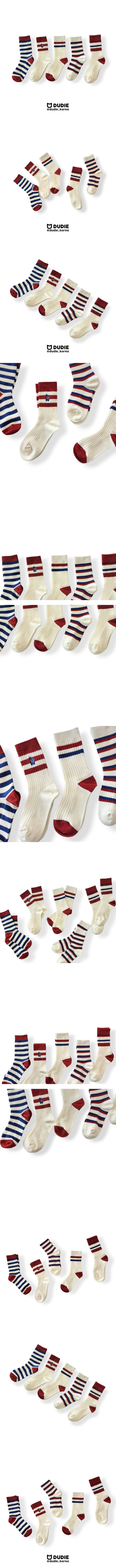 Dudie - Korean Children Fashion - #childrensboutique - Red Blue 5 Type Set - 2
