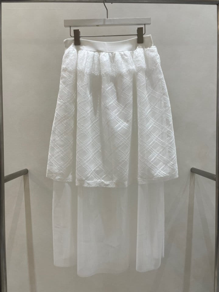 Feffer - Korean Women Fashion - #momslook - Check Mesh Skirt - 10