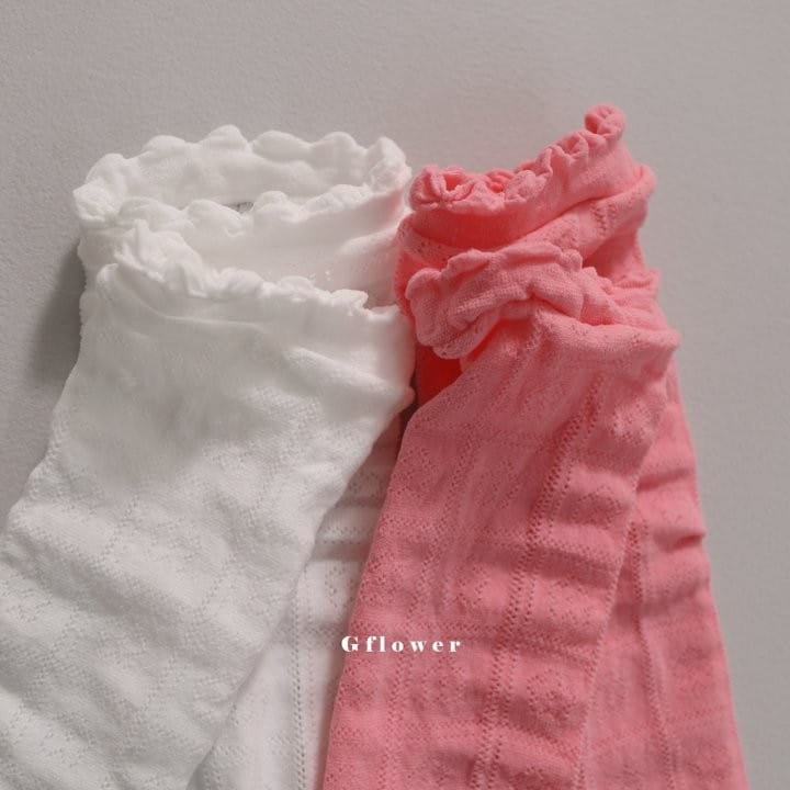 G Flower - Korean Children Fashion - #childofig - Pink White Knee Socks - 11