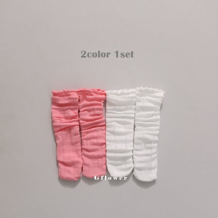 G Flower - Korean Children Fashion - #kidsstore - Pink White Knee Socks