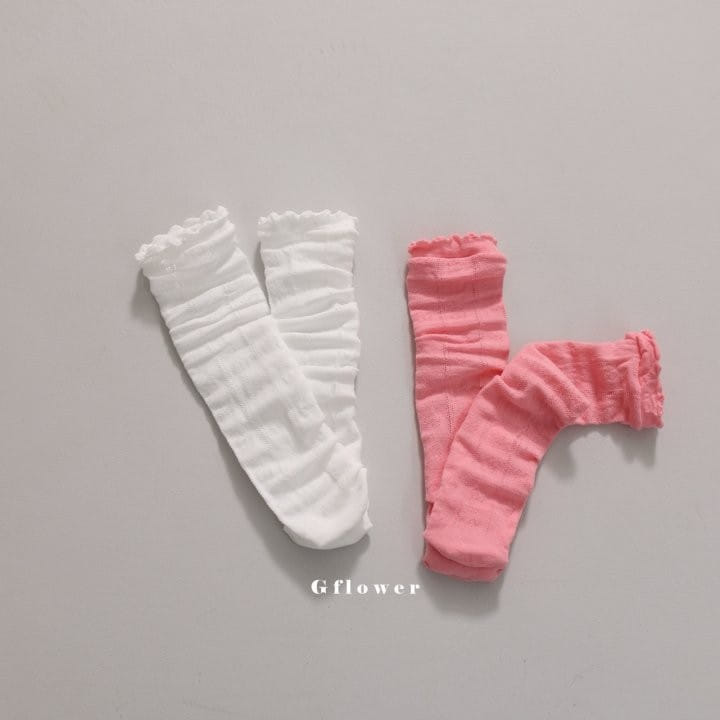 G Flower - Korean Children Fashion - #magicofchildhood - Pink White Knee Socks - 5