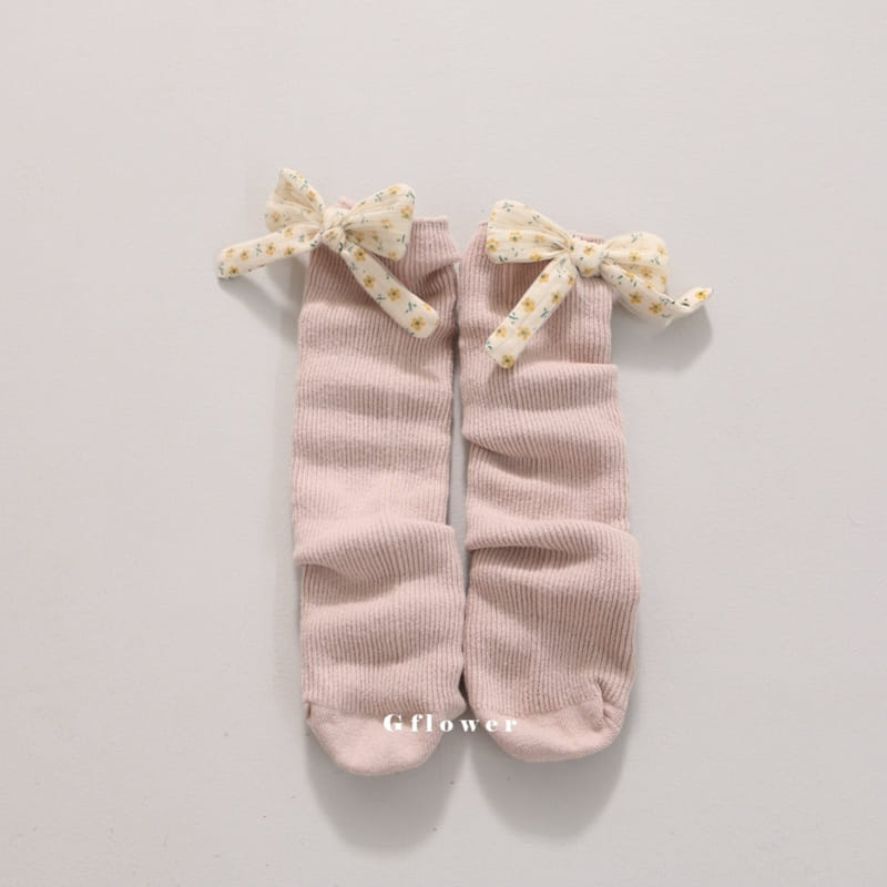 G Flower - Korean Children Fashion - #todddlerfashion - Flower Rib Knee Socke - 10