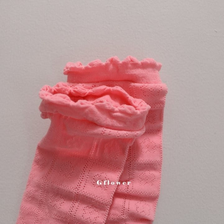 G Flower - Korean Children Fashion - #toddlerclothing - Pink White Knee Socks - 9