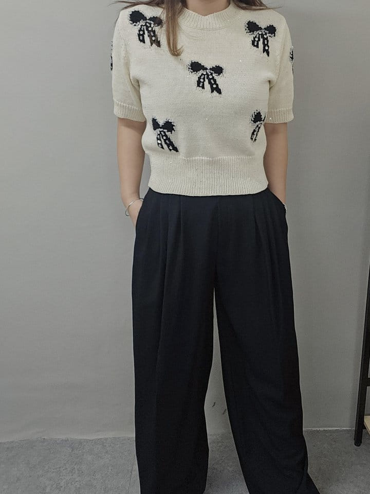 Gram - Korean Women Fashion - #restrostyle - Ribbon Knit - 6