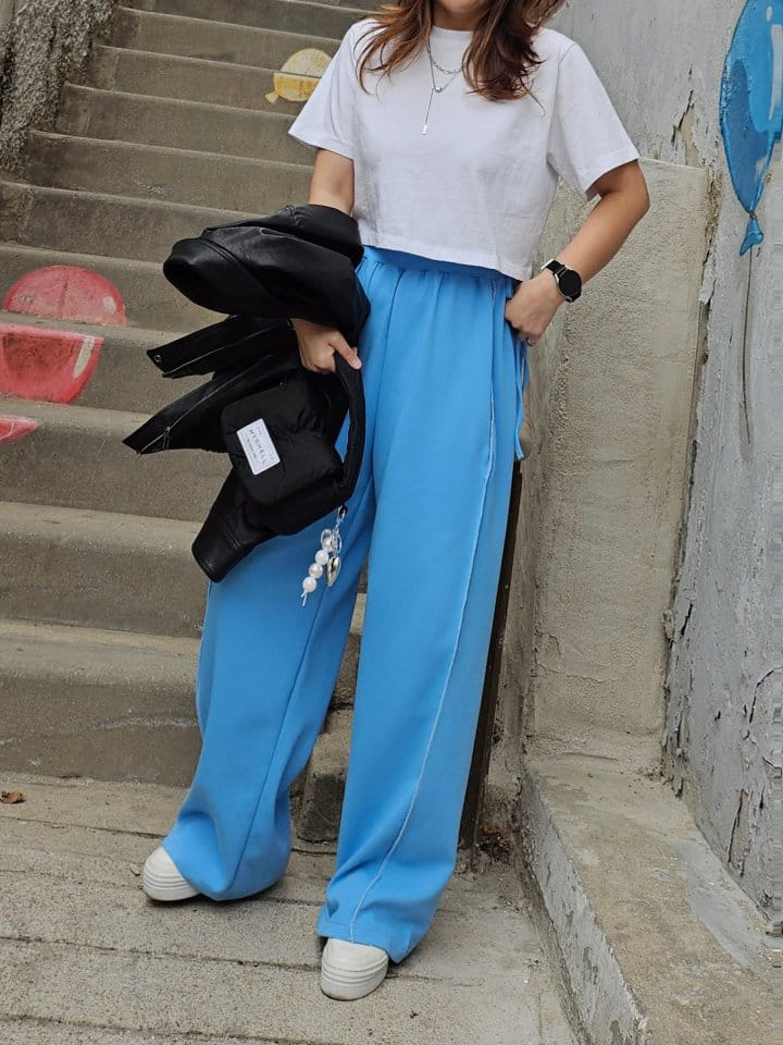 Gram - Korean Women Fashion - #vintagekidsstyle - Side Ribbon Pants - 2