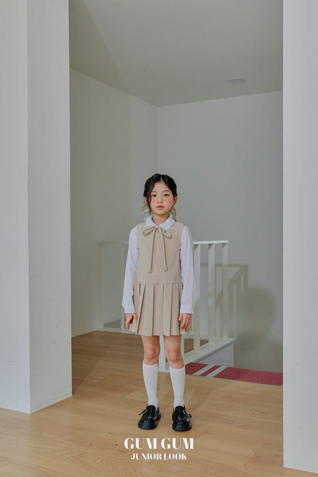 Gumgum - Korean Children Fashion - #littlefashionista - Edge Wrinkle One-Piece