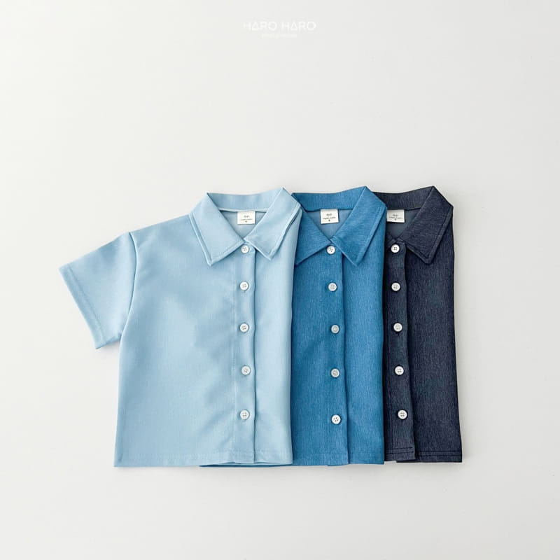 Haro Haro - Korean Children Fashion - #stylishchildhood - Denim Short Sleeve Shirt - 4