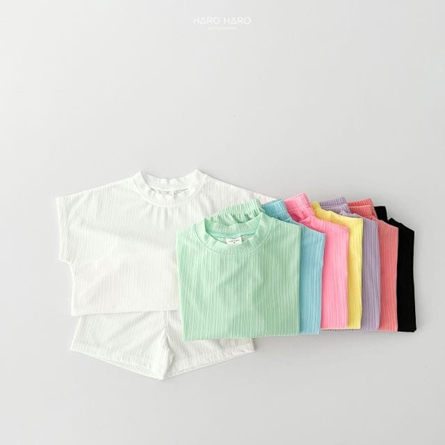 Haro Haro - Korean Children Fashion - #childrensboutique - Rainbow Pleats Top Bottom Set - 9