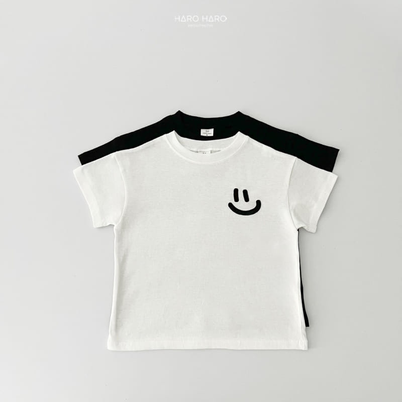 Haro Haro - Korean Children Fashion - #designkidswear - Smile Embroidery Short Sleeve Tee - 3