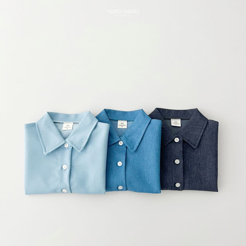 Haro Haro - Korean Children Fashion - #designkidswear - Denim Short Sleeve Shirt - 6
