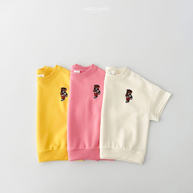 Haro Haro - Korean Children Fashion - #kidsstore - Selfie Bear Short Sleeve Sweatshirt - 6