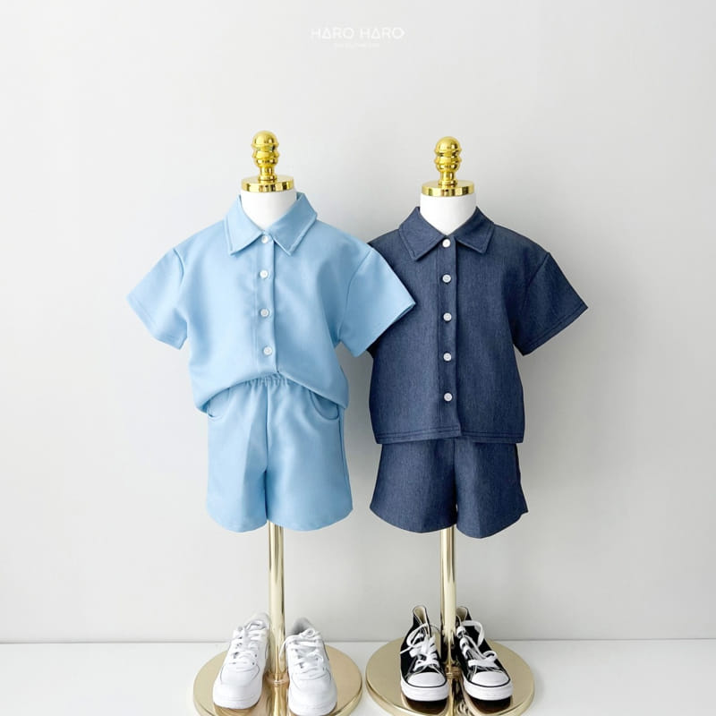 Haro Haro - Korean Children Fashion - #kidsstore - Denim Short Sleeve Shirt - 10