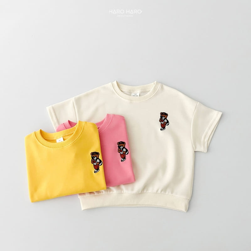 Haro Haro - Korean Children Fashion - #littlefashionista - Selfie Bear Short Sleeve Sweatshirt - 9
