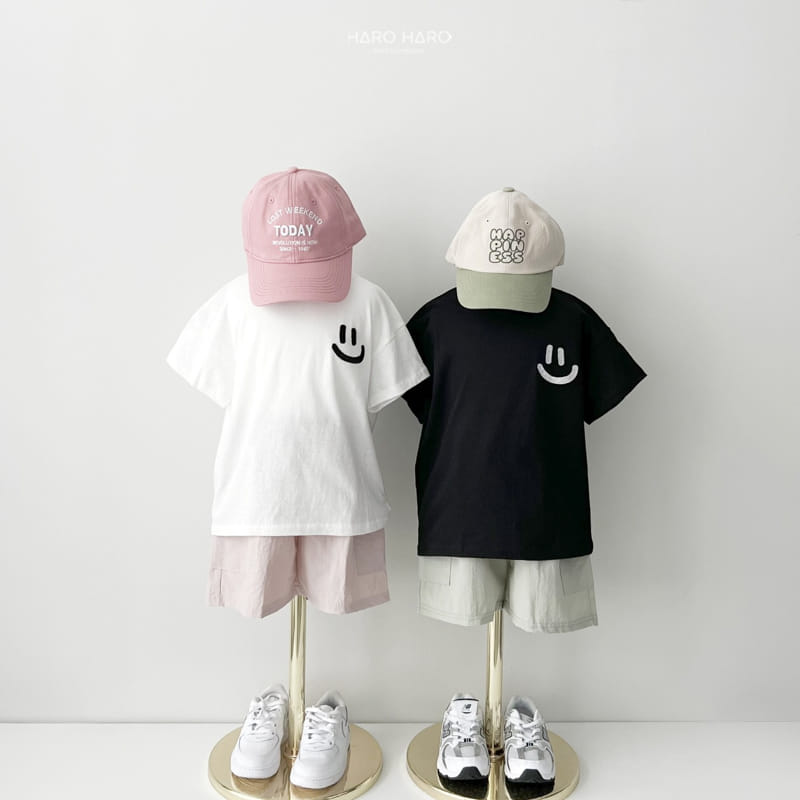 Haro Haro - Korean Children Fashion - #magicofchildhood - Smile Embroidery Short Sleeve Tee - 11