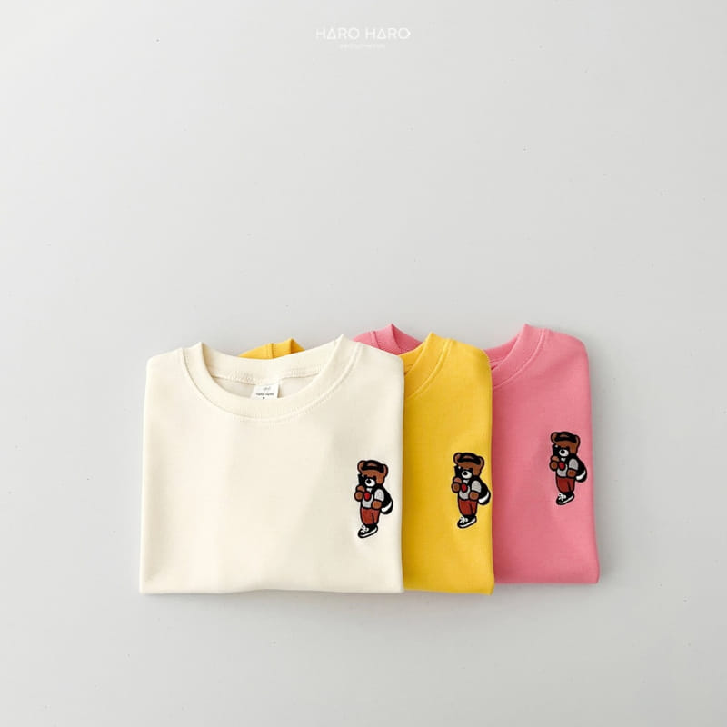 Haro Haro - Korean Children Fashion - #magicofchildhood - Selfie Bear Short Sleeve Sweatshirt - 10