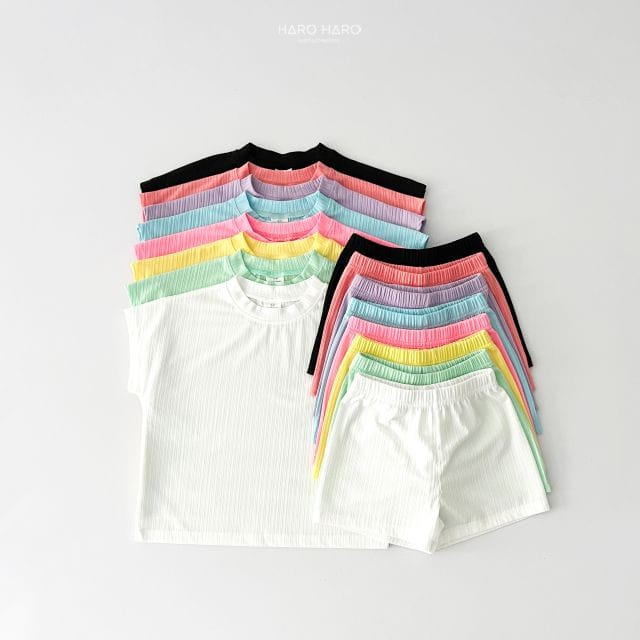 Haro Haro - Korean Children Fashion - #minifashionista - Rainbow Pleats Top Bottom Set - 4