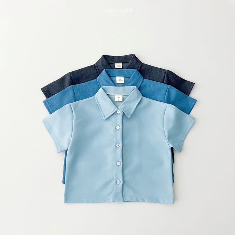 Haro Haro - Korean Children Fashion - #stylishchildhood - Denim Short Sleeve Shirt - 3